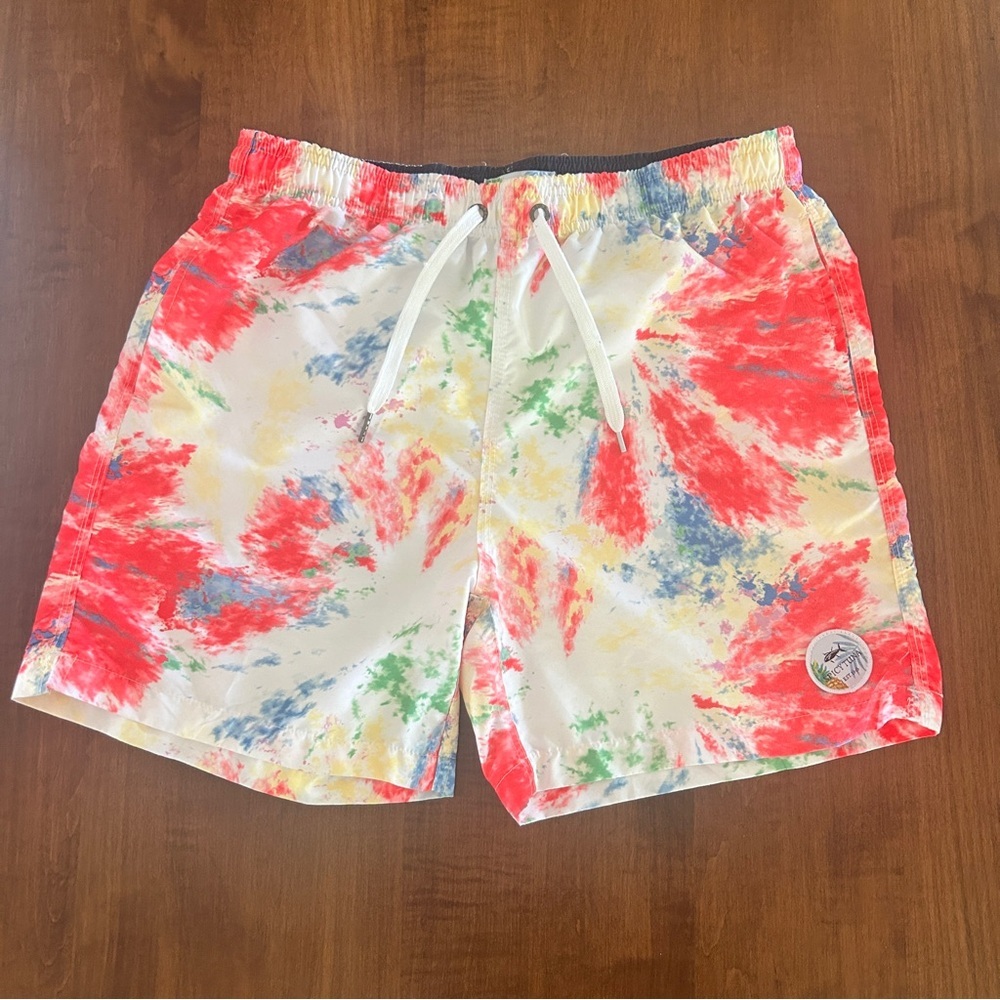 Spicy Tuna Men’s Colorful Tie-Dye Swim Trunks Size Medium